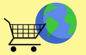 e-commerce-et-international-chariot-devant-un-globe